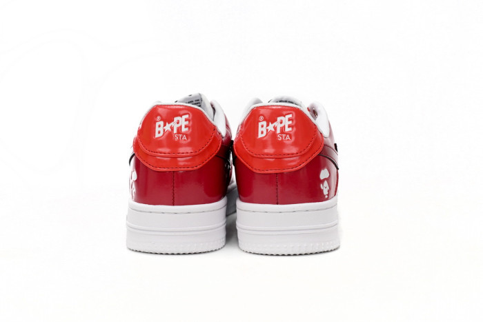 Bape Sta Low White Dark Red Mirror Surface 001FWH201046